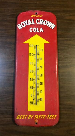 Vintage Royal Crown Soda Thermometer Sign Antique Good Cond