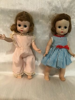 2 Vintage Madame Alexander Dolls Alexander - Kins Bent Knees Dresses