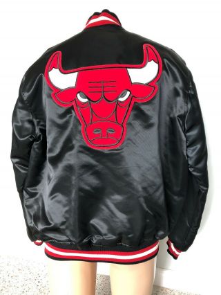 Vintage 80’s 90’s Chicago Bulls Starter Satin Jacket Xl Nba Basketball Usa