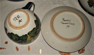 Vintage Rampini Radda Set of 4 Cups and Saucers Grape Motif Made in Italy 3