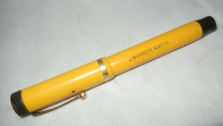 5 1/2 " Parker Duofold Lucky Curve Senior Mandarin Yellow Fountain Pen Rare