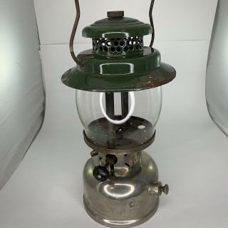 Vintage Coleman 236 Lantern Dated 8/1955 Nickel Chrome Base Green Top Canada