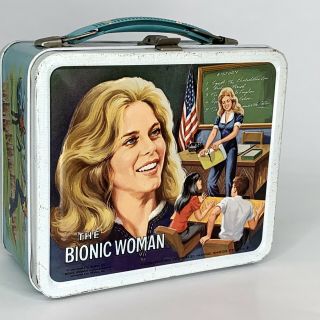 Bionic Woman Metal Lunch Box & Vintage 1977 Aladdin