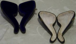 Vintage Estate Items Duo of Meerschaum Leather Pipe Cases w Velvet Linings 4