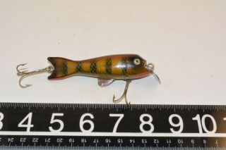 Old Early Wooden Shakespeare Fisher Minnow Lure Great Color 2 Photo Finish