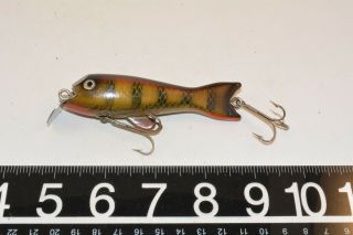 old early wooden shakespeare fisher minnow lure great color 2 photo finish 2