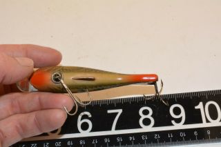 old early wooden shakespeare fisher minnow lure great color 2 photo finish 4