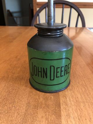 Vintage RARE JOHN DEERE Green Oiler Oil Can 2
