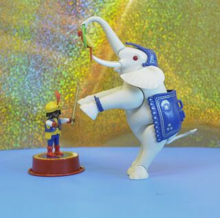 Playmobil Vintage White Circus Elephant And Trainer 3809 Almost Complete