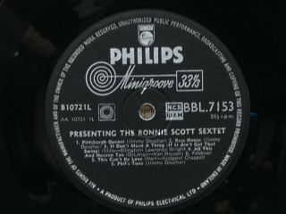Ronnie Scott Sextet - Presenting - Phillips 7153 - ENGLAND ORIG RARE 3
