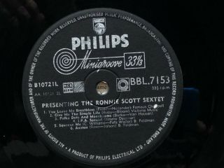 Ronnie Scott Sextet - Presenting - Phillips 7153 - ENGLAND ORIG RARE 4