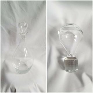 Vintage 1964 Orrefors Crystal Clear Decanter Teardrop Stopper