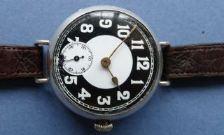 Very Rare WW1 era 8 Day 7J mens solid silver Trench watch period strap - 1914/18 4