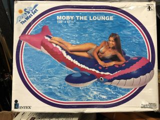 Inflatable Intex 1996 Vintage Huge 108x67 Moby Whale Ride on Pool Toy 2