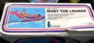Inflatable Intex 1996 Vintage Huge 108x67 Moby Whale Ride on Pool Toy 3