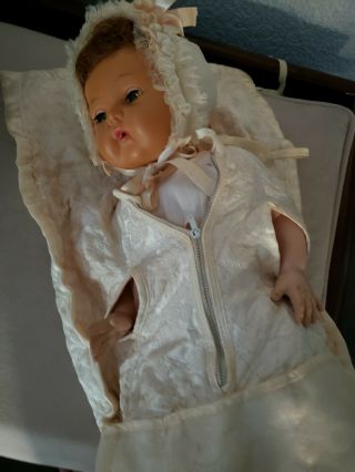 Vintage American Character 13 1/2 " Baby Doll Tiny Tears Rock A Bye Eyes 1950 
