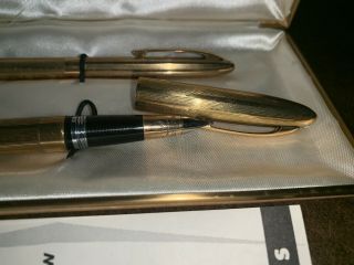 Vintage Sheaffer Snorkel 14K Nib Rare and Complete Pen & Pencil Set,  Gold Filled 3