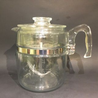 Vintage Pyrex Flameware 9 Cup Percolator Coffee Pot - 7759 B (complete)