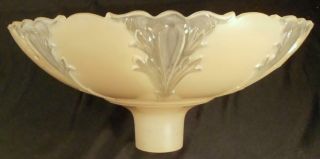 Vintage Torchiere Fancy Art Deco Embossed Glass Lamp Shade 15.  25 " Price Drop