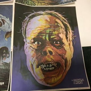 Rare 4 Glow In The Dark Universal Monsters Posters 1975 Creature Frankenstein 3