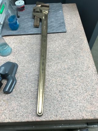 Vintage 36 ” Inch Solid Brass/bronze Ampco 215 Pipe Wrench Rare
