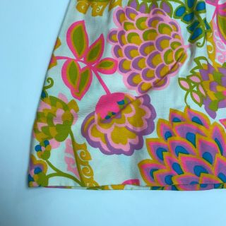 Lanz Vintage Neon Floral Flower Print Pattern Sleeveless Flared Dress 2