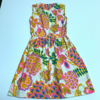 Lanz Vintage Neon Floral Flower Print Pattern Sleeveless Flared Dress 5