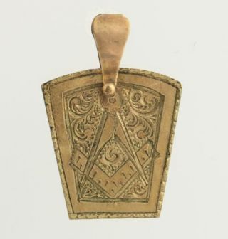 Royal Arch Masonic Fob Pendant - Gold Filled Vintage Mason Men 
