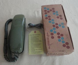 Vtg At&t Western Electric Ad3 Trimline 12 Round Button Green Telephone Box