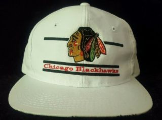 Vintage Snapback Chicago Blackhawks By The Game Hat Glued Tag Rare 90 