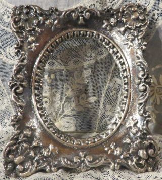 Antique 5 " X 4 " 1/2 Sterling Picture Frame Great For Doll Vignette