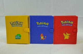 Vintage 1999 Pokemon Trading Card Game Toy Site Three Binders {b4}