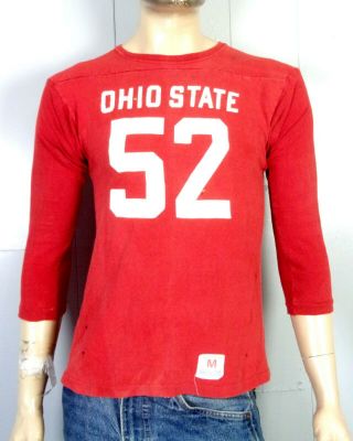 Vtg 70s Rare Champion Blue Bar Ohio State Buckeyes Jersey Shirt T - Shirt Sz S/m