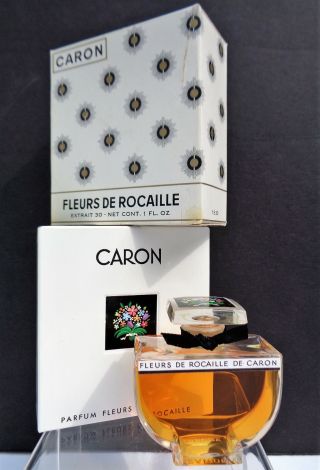 Vintage Double Boxed Caron " Fleurs De Rocaille " 1 Oz.  Parfum Extrait 1934