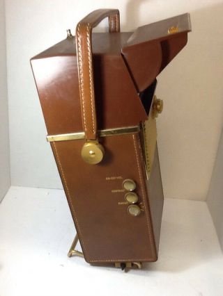 Philco Vintage 1959 SAFARI TELEVISION Portable H2010 in Leather Case,  Works` 5
