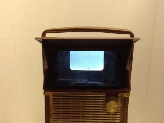 Philco Vintage 1959 SAFARI TELEVISION Portable H2010 in Leather Case,  Works` 8