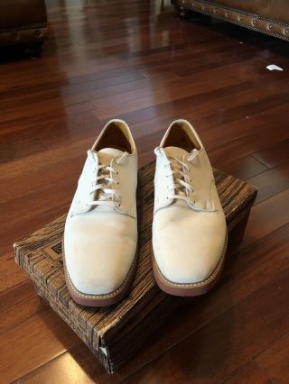 Vintage LTD Lawson Hill Vintage White Leather Oxford Bucks Shoes - Men ' s 10.  5 2