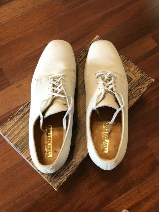 Vintage LTD Lawson Hill Vintage White Leather Oxford Bucks Shoes - Men ' s 10.  5 3