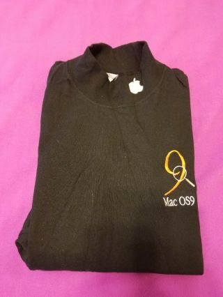 Vintage 90s Apple MacOS9 Long Sleeve XL Black Crewneck Macintosh Jobs 8