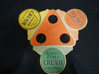 Vintage Cardboard Soda Bottle Display Glorifier Orange Lemon Lime Crush