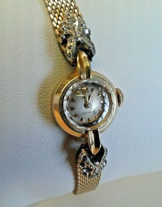 Gruen Swiss Made Vintage Ladies Hand Winding Dress Watch W/ Solid 14k Gold Case