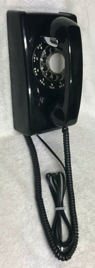 Vintage 1960s Western Electric Black A/b 554 4 - 64 Rotary Dial Wall Mount Phone