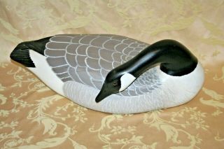 Hand Carved & Painted Jack Fisher 1984 Signed Large 24 " Wood Canada Goose Decoy