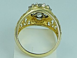 Vintage 10k Gold Cocktail Ring 7 Stone CZ Cubic Zirconia 7.  6 gr Size 10 1.  75 ct 6