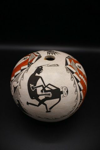 Vintage Acoma Pueblo Seed Pot Pottery B J Cerno 7 - 81 4