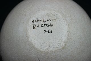 Vintage Acoma Pueblo Seed Pot Pottery B J Cerno 7 - 81 6
