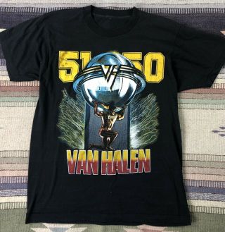 Vtg 1986 Van Halen Rock Music Band Tour Black Concert T - Shirt 5150 Album Sz M