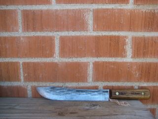 Vintage 9 " Blade Shapleigh Large Carbon Steel Butcher Knife Usa