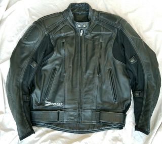 Joe Rocket Vintage Speedmaster Armored Leather Motorcycle Jacket - Size 44