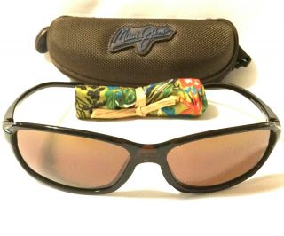 Rare Maui Jim Whitecap Sunglasses | Chestnut W Bronze Polarized Lenses Mj 107 - 26